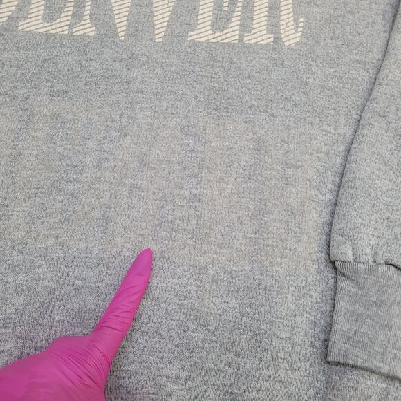 Vintage Denver Raglan Sweatshirt Womens XL 21x24 Spellout - Picture 2 of 14